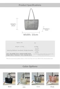 Detailed dimensions of pleated tote bag showing width 35cm and height 24cm for daily use