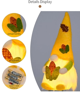 Detail view of harvest gnome with LED light and 3xAAA battery compartment at the bottom