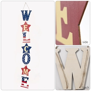 Patriotisches Willkommensschild aus Holz mit US-Flaggen-Design für Wanddeko