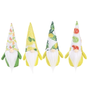 Set of four creative lemon and fruit themed gnome plush dolls for spring and summer decor