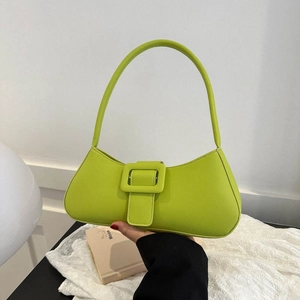 Sac sous le Bras Mode Femme Cuir PU Minimaliste Sac Baguette avec Boucle Carrée Sac à Épaule pour Navettage Quotidien Bureau