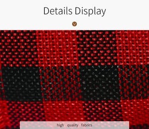 Macro shot of high-quality red and black checkered ribbon with fine textile texture