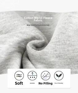 Gros plan sur le tissu polaire gris pour sweats enfants en coton doux et respirant