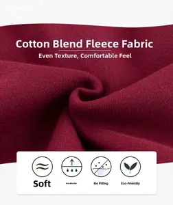 Detailed macro view of soft burgundy fleece fabric showing thermal and anti-pilling texture