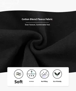 Close-up of soft breathable black fleece fabric showing anti-pilling texture