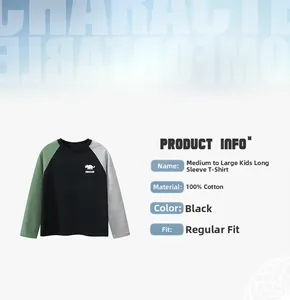 Détail d'un t-shirt dinosaure en coton avec manches color block et imprimé graphique