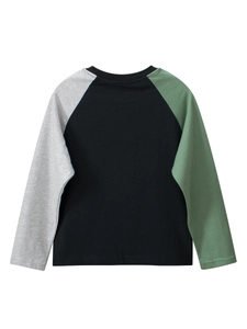 T-shirt à manches longues pour enfants, design raglan contrasté et maille de coton