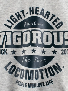 Classic grey kids sweatshirt with black vintage sport lettering and crew neck design
