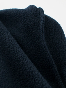 Kids navy blue polar fleece sweatshirt with soft texture and durable stitched edges