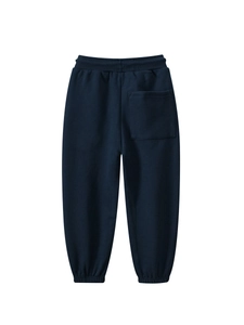 Pantalon de jogging bleu marine pour enfant avec poche arrière et bords côtelés