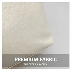 Macro detail of cream houndstooth embossed texture on high-quality faux leather material