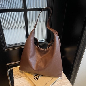 Damen Hobo Schultertasche Große Kapazität Litschi Textur PU Leder Tote Handtasche Minimalistisch Retro Achseltasche Für Alltag