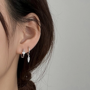 Orecchini A Cerchio Cuore E Piuma Vintage Gioielli In Rame Con Strass E Perno In Argento Sterling 925 Per Donna Stile Elegante