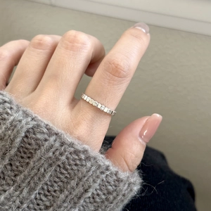 Irregular Wrinkled Square Splicing Copper Ring Women Simple High-End Geometric Open Adjustable Finger Jewelry Gift