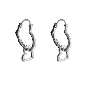 Boucles d'oreilles doubles cœurs creux en argent sterling S925, design épuré