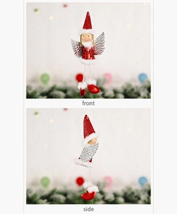 Detailansicht eines Weihnachtsengel-Anhängers mit silbernen Glitzerflügeln für Mädchen