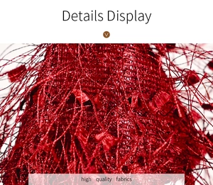 Macro shot of high-quality red textured plush fabric detail for Christmas angel ornaments