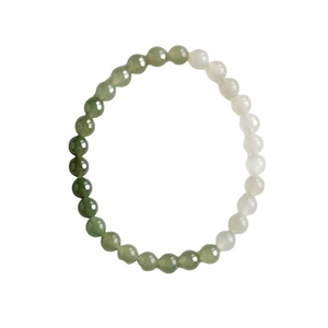 New Chinese style gradient Nephrite Jade beaded bracelet with lotus seed pendant