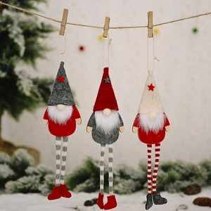 Christmas Gnome Hanging Ornament Long Legged Faceless Doll Tomte Gonk For Xmas Tree Decoration Festive Home Party Decor