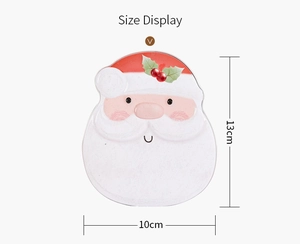 Detailed size display of a ceramic Santa Claus tray with 13cm height and 10cm width