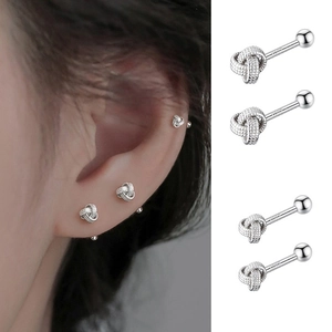 Boucles D Oreilles Puces Noeud Avec Tige En Argent Sterling 925 Cuivre Géométrique Fermoir À Vis Bijoux Minimalistes Pour Femmes