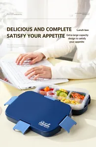 Dettaglio del porta pranzo bento a scomparti con coperchio ermetico in ufficio