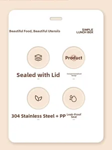 Features of 304 stainless steel lunch box including leak-proof seal and divided sections