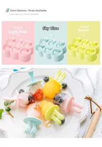 Détail du moule à glace en silicone à 6 trous avec poignées en forme de pattes d'animaux