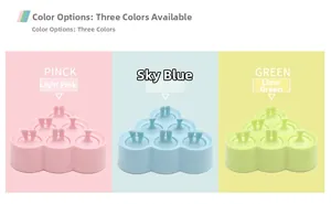 Moules à glace en silicone à six cases avec poignées en forme de pattes mignonnes
