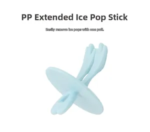 Détail du bâtonnet de glace bleu clair en PP avec anneau anti-goutte et poignée