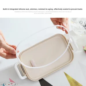 Detail showing the flexible silicone sealing ring for a leak-proof and odorless lunch box lid
