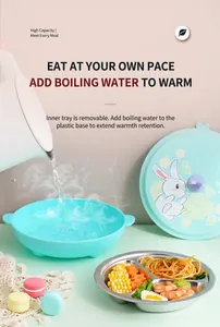 Detail showing hot water injection into the insulated baby dining plate base