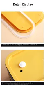 Detail of lunch box lid featuring a silicone sealing ring and air vent for leak protection