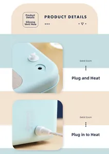 Close-up of silicone vent hole and 24V power port on light blue electric lunch box