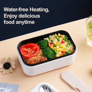 Water-free portable electric lunch box with non-stick liner and heating function