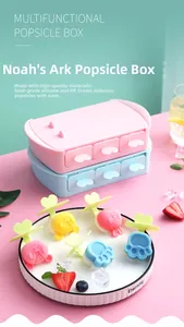 Food-grade silicone popsicle molds for kids featuring cute cartoon shapes and dual colors