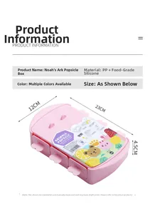 Pink popsicle mold with 6 slots, heart handles, and silicone base dimensions diagram
