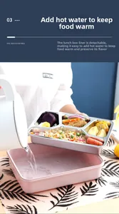 Detail of hot water injection feature into the insulated 304 stainless steel lunch box