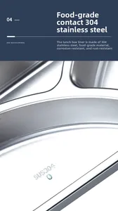 Detailed macro view of food-grade 304 stainless steel interior for thermal lunch boxes