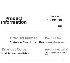 Detailed technical specifications for 304 stainless steel insulated lunch box
