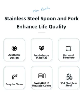 Features of 304 stainless steel travel cutlery set including food grade and easy cleaning