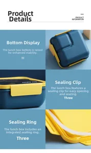 Dettaglio della bento box da 1100ml con anello in silicone e fibbie laterali sicure