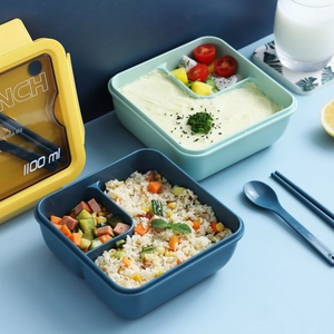 Portapranzo bento da 1100ml con scomparti e posate per scuola e ufficio moderno