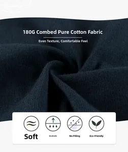 Dettaglio del tessuto in cotone pettinato 180G con trama traspirante in blu navy