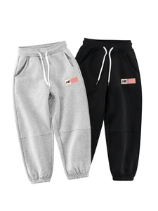 Pantalon de Survêtement en Coton Décontracté pour Enfants Sportif avec Cordon de Serrage Joggers Amples pour Garçons Filles Ados Printemps Automne