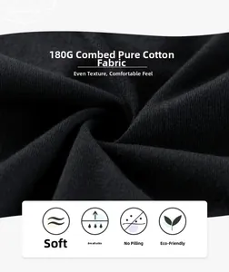 Close-up of black 180G combed cotton fabric showing soft texture and breathable knit