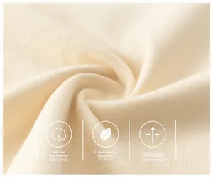 Detailed macro view of soft breathable cream cotton fabric with Class A quality texture