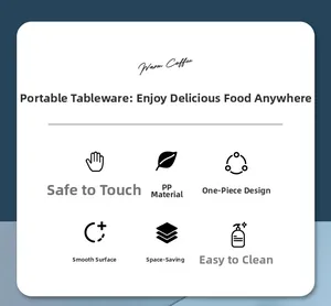 Detail view of food-grade PP material cutlery set highlighting easy cleaning features