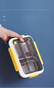 Macro detail of leak-proof silicone seal on 304 stainless steel bento lunch box
