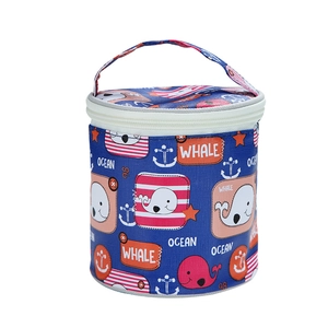 Insulated lunch bag for soup cups with whale ocean pattern and thickened aluminum foil liner